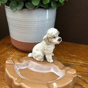 Vintage White Poodle Astray Trinket tray or a Catchall!